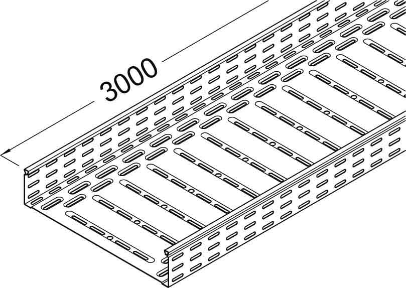 DIETZEL - DIE079830 Kabelrinne, gelocht, 100x85x3000 mm, sen