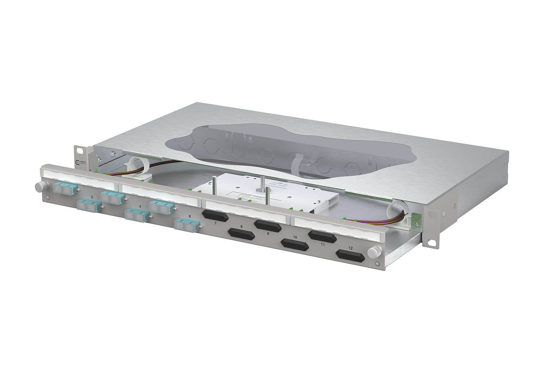 Metz - MEZ150465BA06-F OpDAT slide2 Patchfeld splice 6xSC-D OM3