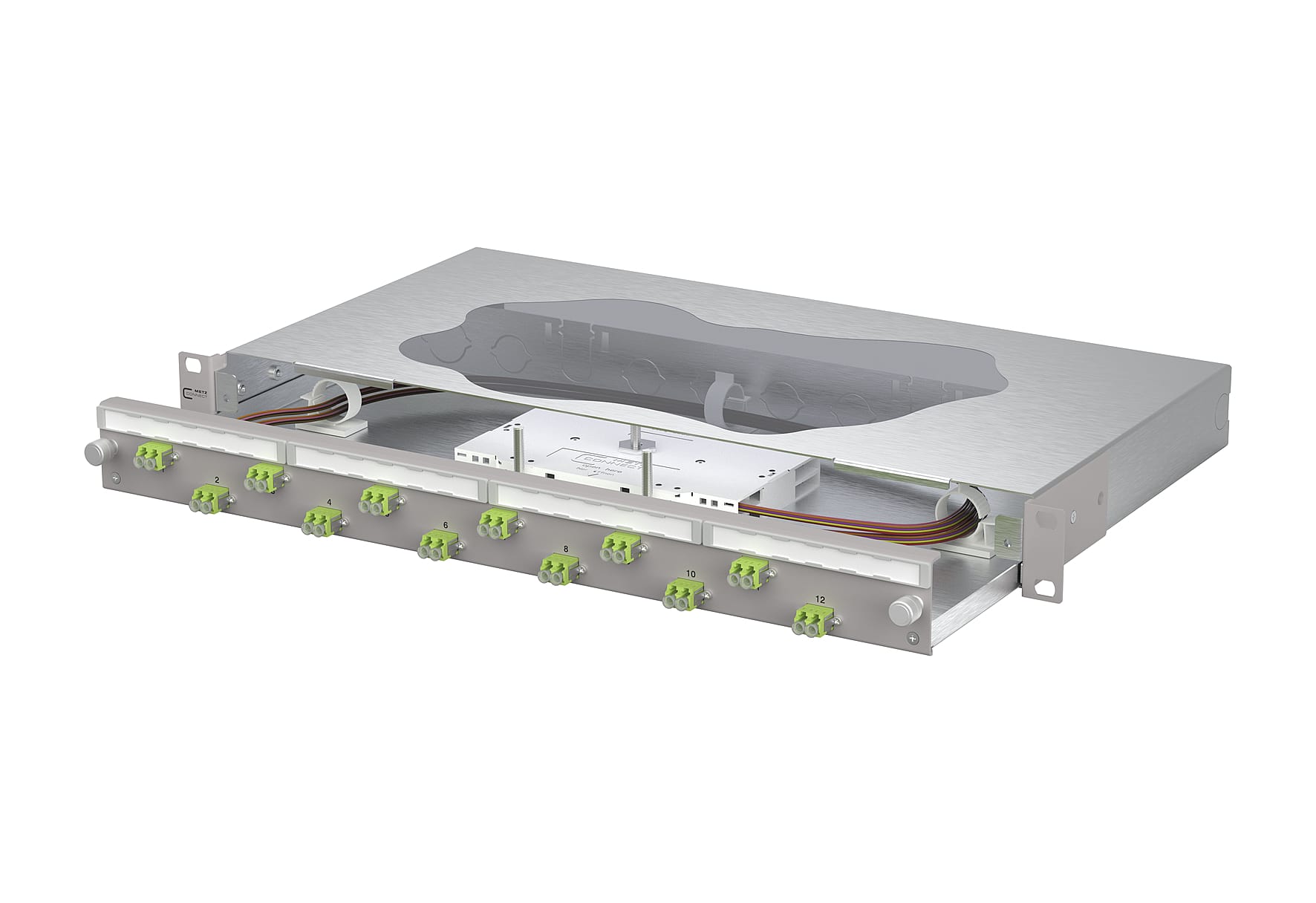 Metz - MEZ1504687M12-F OpDAT slide2 Patchfeld splice 12xLC-D OM