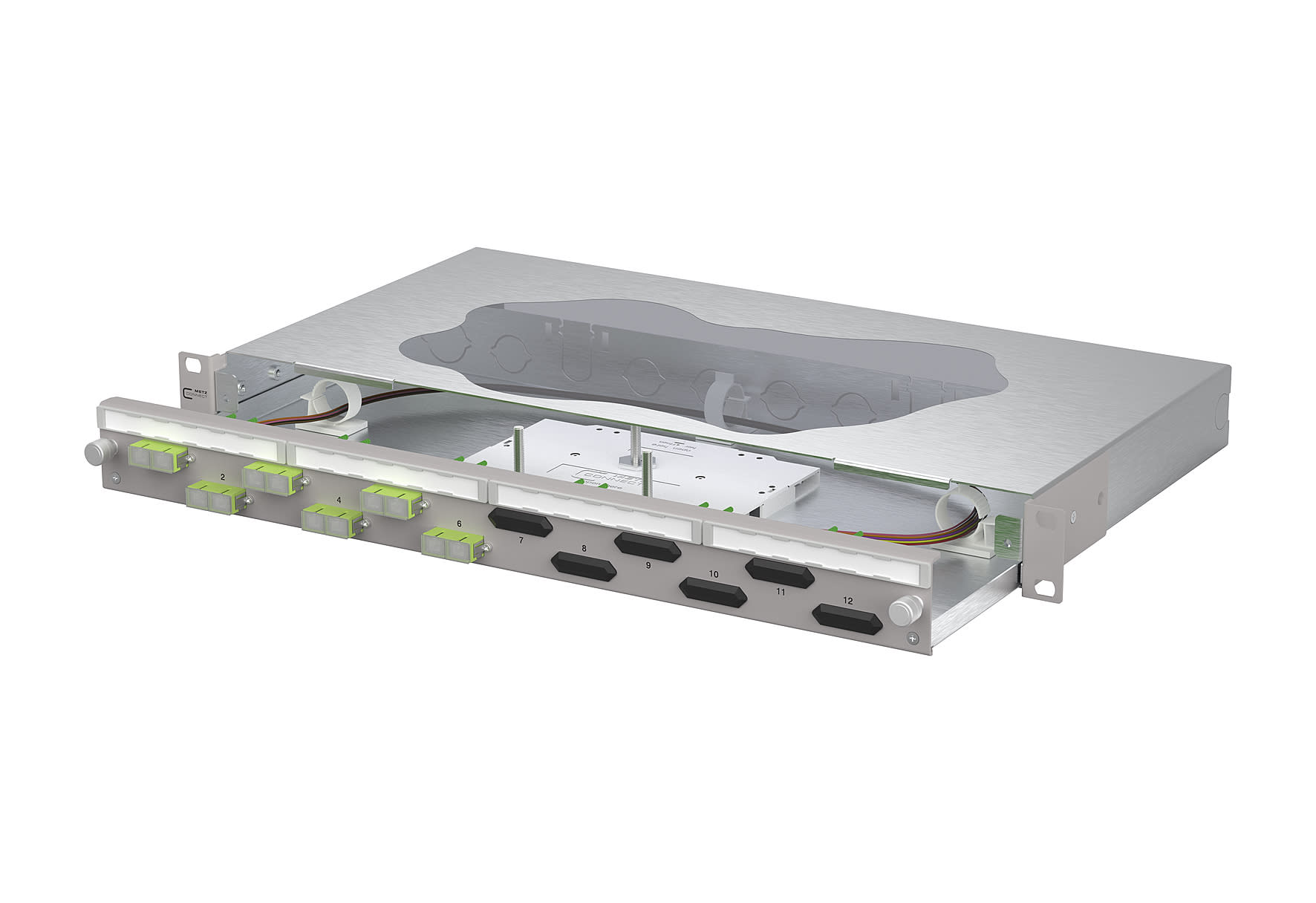 Metz - MEZ150468BM06-F OpDAT slide2 Patchfeld splice 6xSC-D OM5