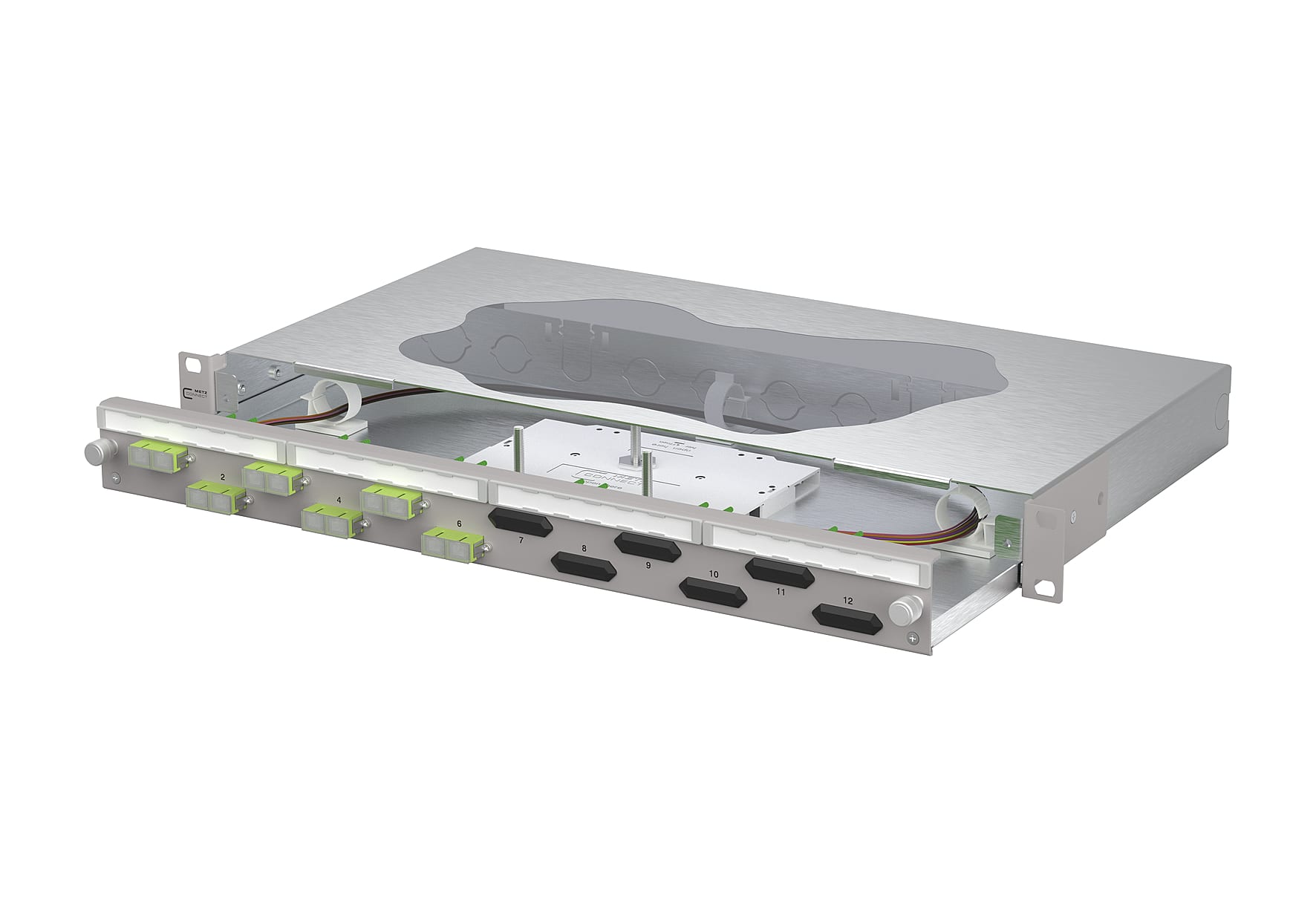 Metz - MEZ150468BM06-F OpDAT slide2 Patchfeld splice 6xSC-D OM5