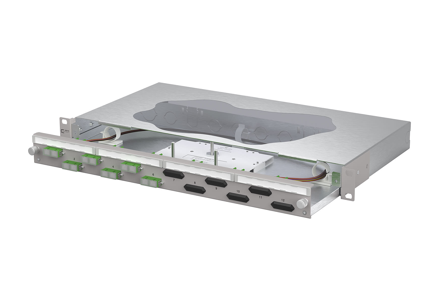 Metz - MEZ150469F206-F OpDAT slide2 Patchfeld splice 6xSC-D APC