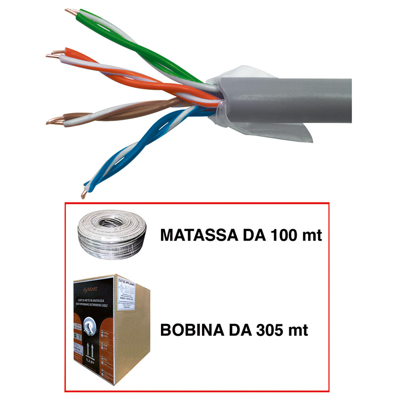 ELCART DISTRIBUTION - ERT404070000 CAVO CAT.6 FILI RIGIDI RAME 305MT