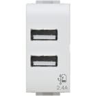 4 BOX SRL - 4BX4B.N.USB.24 USB 2.4 BTICINO LIVINGLIGHT BIANCA