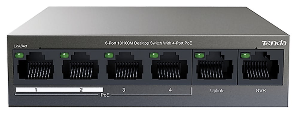 ELCART DISTRIBUTION - ERT429431300 SWITCH 4 10/100 POE + 2 UPLINK TENDA