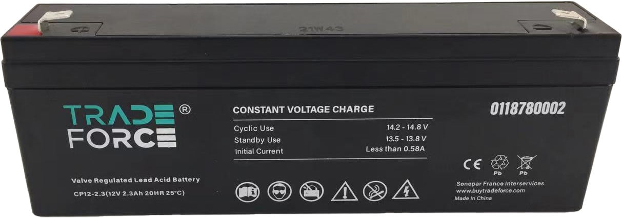TRADEFORCE - TDM0118780002 BATTERIA VLRA 12V - 2,3AH - FASTON 4.8 V