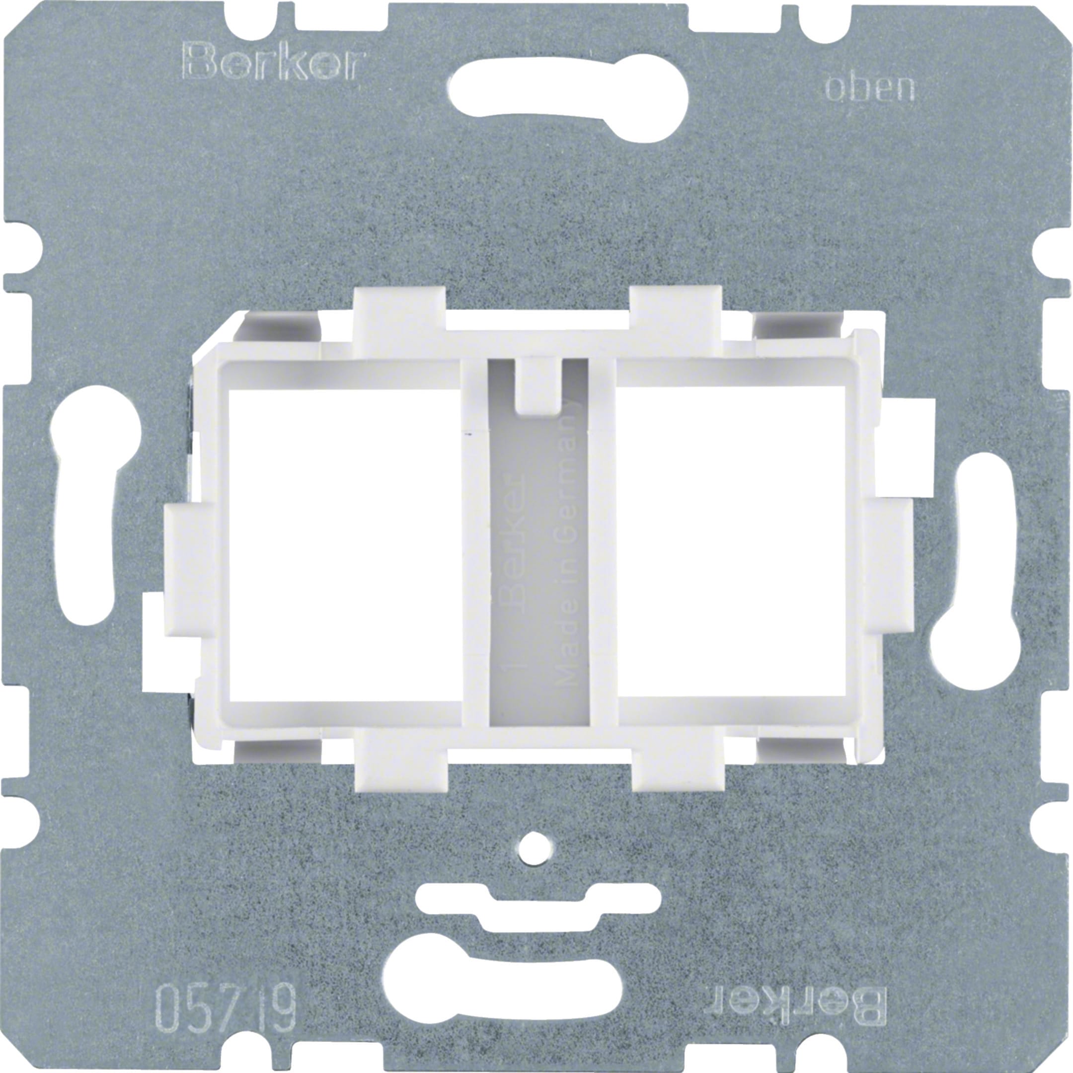 BERKER - BRK454105 PIASTRA SUPP. BIANCA DOPPIA X JACK COM.