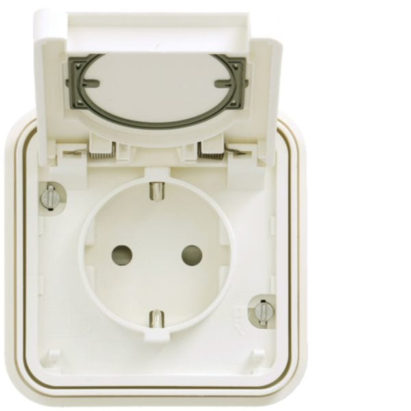 BERKER - BRK47633522 P.SCHUKO + COP.A PARETE W.1 BIA.POL.OP.