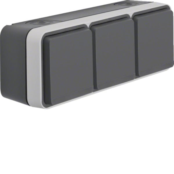 BERKER - BRK47733525 P.SCHUKO TRIPLA ORIZZ.CON CW1 GR./GR.
