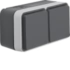 BERKER - BRK47843515 P.SCHUKO DOPPIA ORIZ. + COP. W1 GR/GR.CH