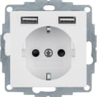 BERKER - BRK48031909 PRESA SCHUKO/USB, S1 BIANCO POLARE OPACO