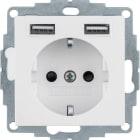 BERKER - BRK48038989 PRESA SCHUKO/USB, S1 BIA.POLARE LUCIDO