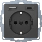 BERKER - BRK48041606 PRESA SCHUKO/USB A-C S.1/B.X ANTR.OPACO