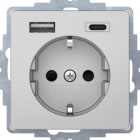 BERKER - BRK48046084 PRESA SCHUKO/USB A-C Q.X ALU LACCATO