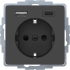BERKER - BRK48046086 PRESA SCHUKO/USB A-C Q.X LACC. VELL.ANTR