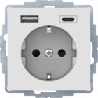 BERKER - BRK48046089 PRESA SCHUKO/USB A-C Q.X BIANC POL.VELL