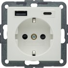 BERKER - BRK48141909 PRESA SCHUKO/USB AC 20W PD S.1 BIA.POL.