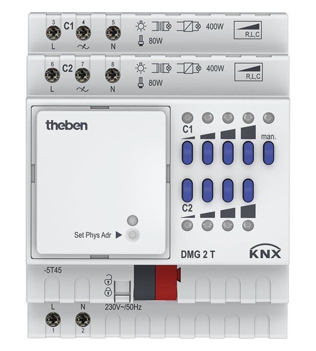 THEBEN SRL - THE4930270 DMG 2T KNX ATTUATORE DIMMER 2X400W BASE