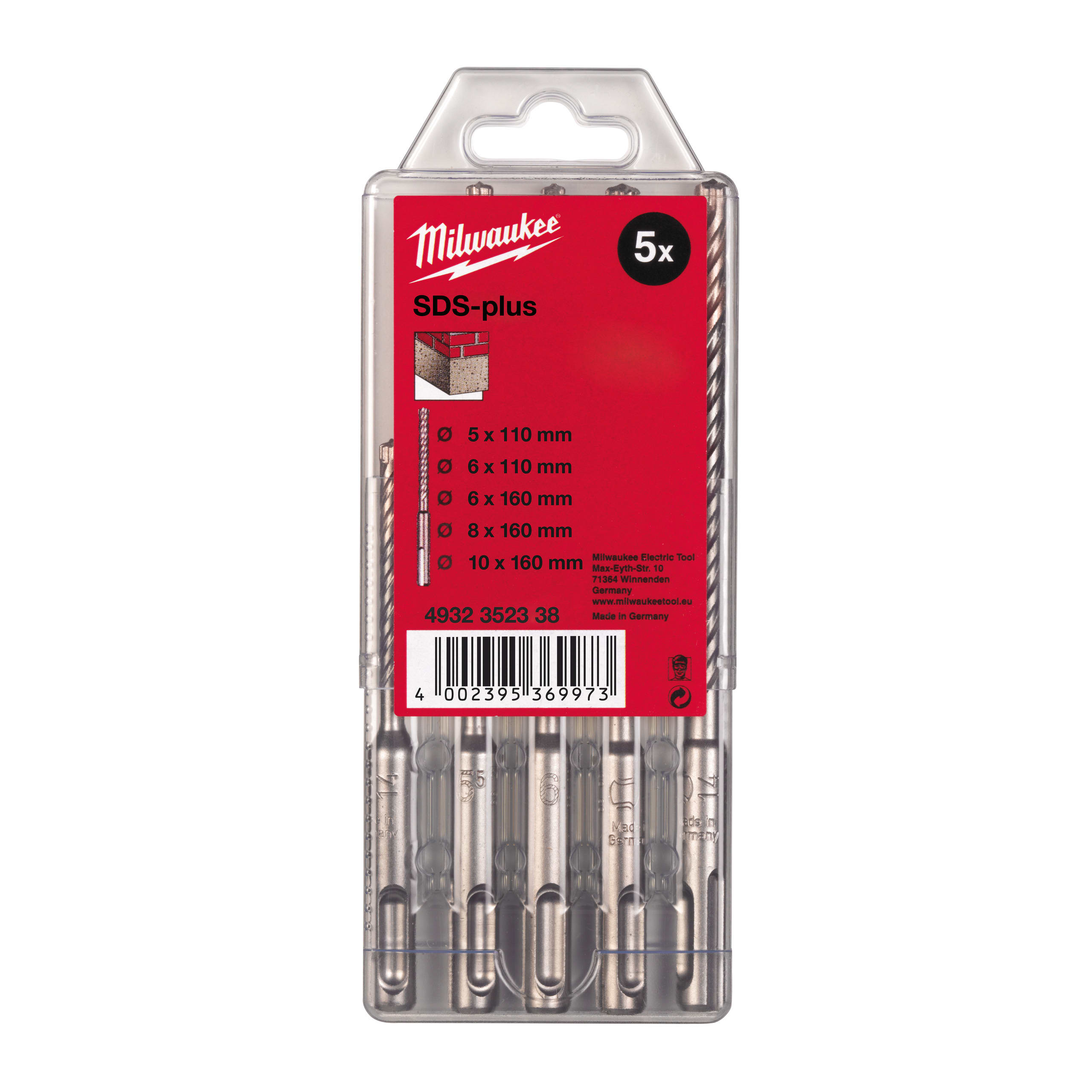 MILWAUKEE - AEG - COP4932352338 SET PUNTE SDS+ 5 PUNTE