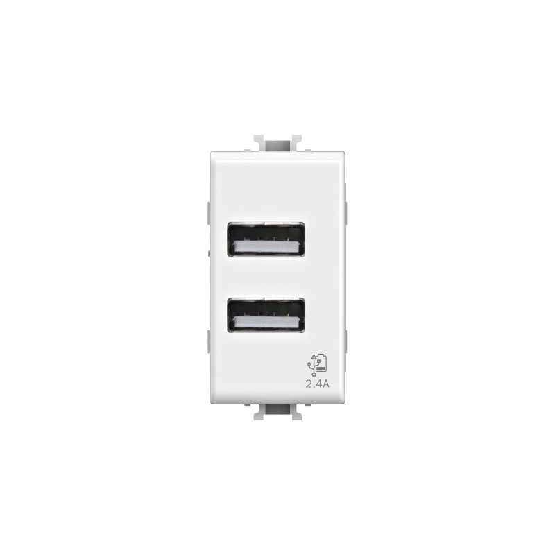 4 BOX SRL - 4BX4B.AM.USB.24 USB 2.4 BTICINO MATIX BIANCA