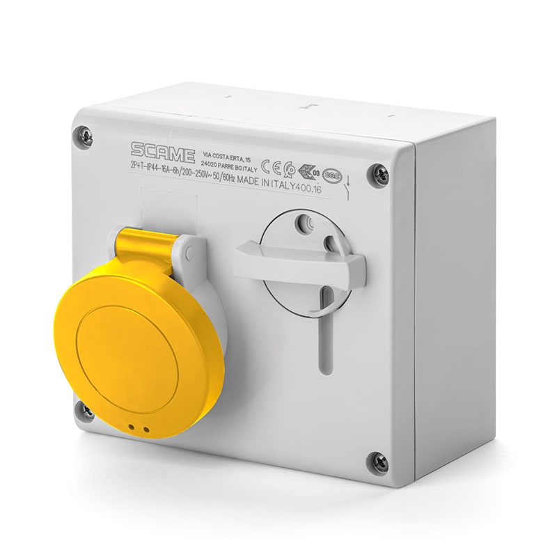 SCAME PARRE SPA - SCA500.3272 PRESA INTERBL. 32A 3P+T 4H IP44 100-130V