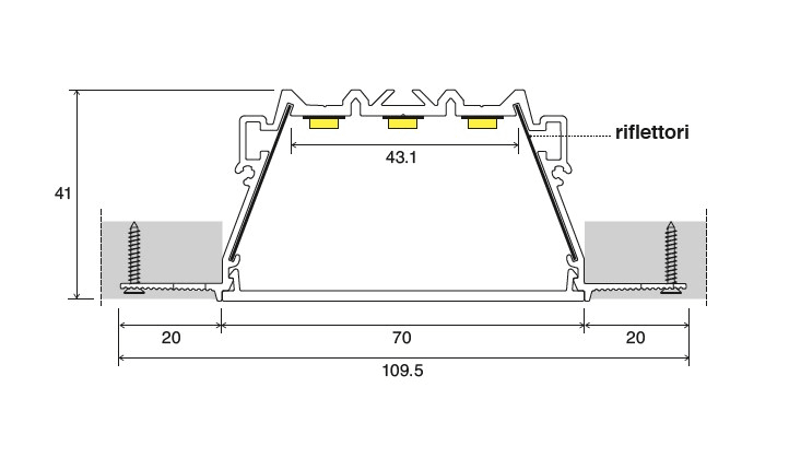SICOM - SOL5006346 SICOM L70 PLASTERBOARD+COVER BIANCA