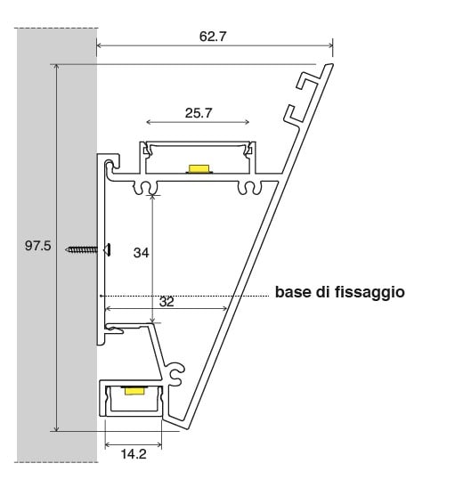 SICOM - SOL5008780-A SICOM WALL WASHER62 SOLO PROFILO