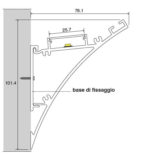 SICOM - SOL5010014 SICOM WALL WASHER76+COVER PMMA BIANCA
