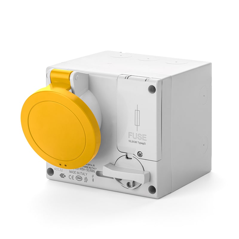 SCAME PARRE SPA - SCA501.3272 PRESA INTERBL. 32A 3P+T 4H IP44 100-130V