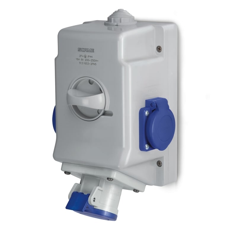 SCAME PARRE SPA - SCA513.1653-2DNS OPTIMA-COMBI C/INT. 0/I 16A 2P+T NO FUSE