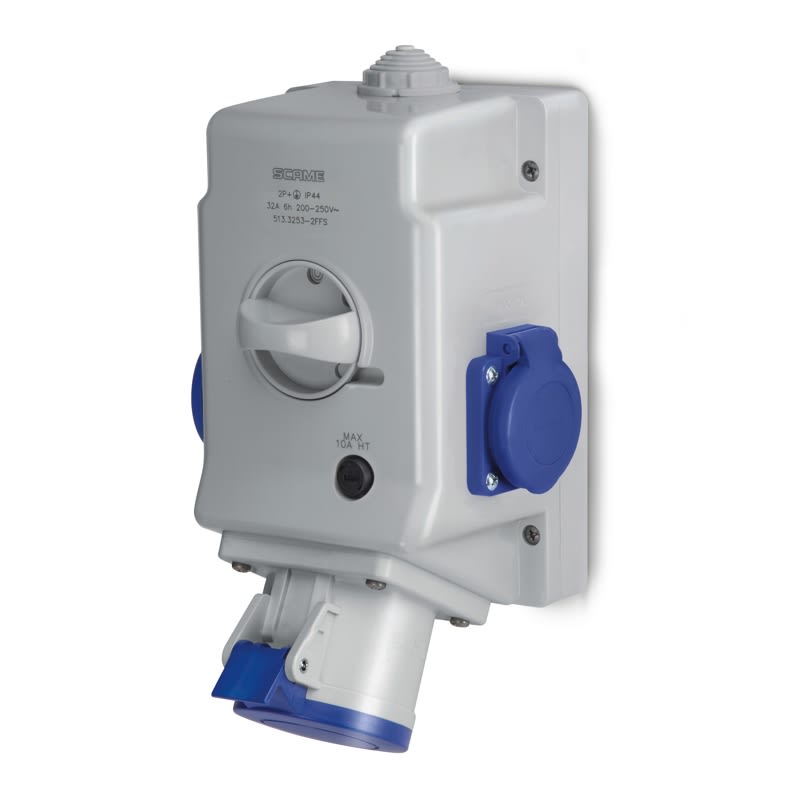 SCAME PARRE SPA - SCA513.3257-2AFS PRESA PARETE COMBI 32A 3P+N+T - ARGENT.