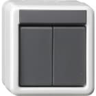 GIRA - GIR516230 Taster-BA 2f 2-Punkt KNX WG AP Grau