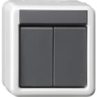 GIRA - GIR516230 Taster-BA 2f 2-Punkt KNX WG AP Grau