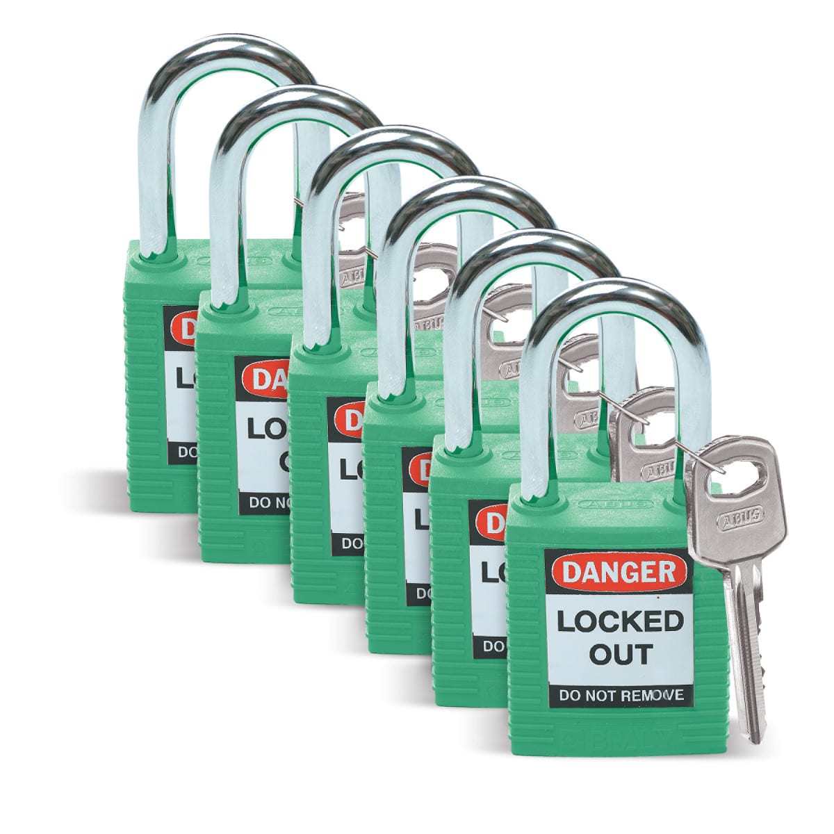 BRADY ITALIA - MOD051345 SFTY PADLOCK STEEL 38MM SHA GR - 6 PEZZI
