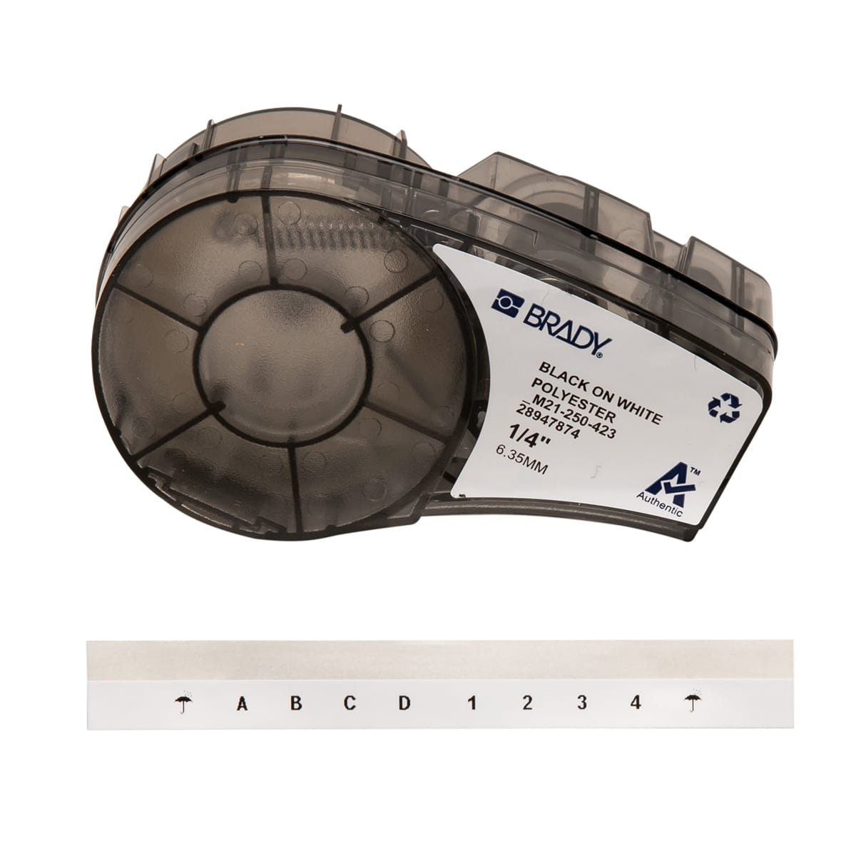 BRADY ITALIA - MOD139754 LABEL POLYESTER 0.25X21 BK/WT - 1 NASTR