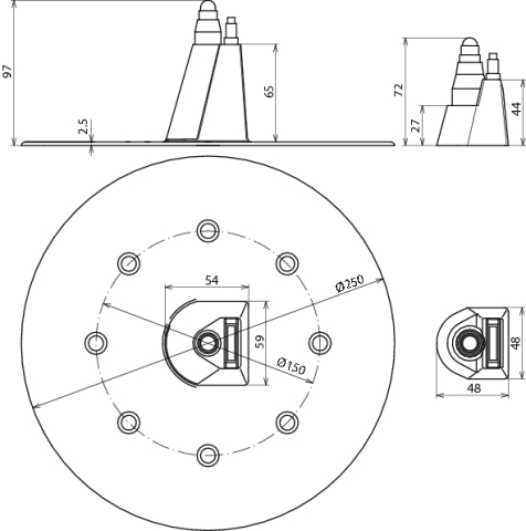 DEHN ITALIA SPA - DEH552030 PASSANTE PER TETTI PIANI D 250MM