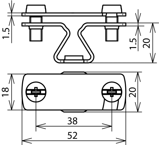 DEHN ITALIA SPA - DEH274030 Staffa per piatto INOX con filetto M8 pe r Pt 30mm e Td 6mm