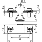 DEHN ITALIA SPA - DEH274116 STAFFA PORTA ASTA INOX CON FILETTO M8
