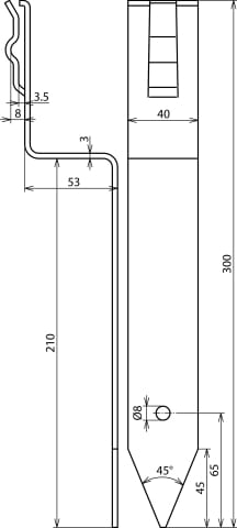 DEHN ITALIA SPA - DEH290001 Distanziatore Fe/tZn esecuzione angolata L 300mm per Td 8-10mm Pt - 40mm