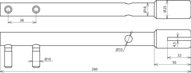 DEHN ITALIA SPA - DEH596000 Attrezzo raddrizzafilo diritto Fe/brunito per Td 8-10mm / Pt -4mm
