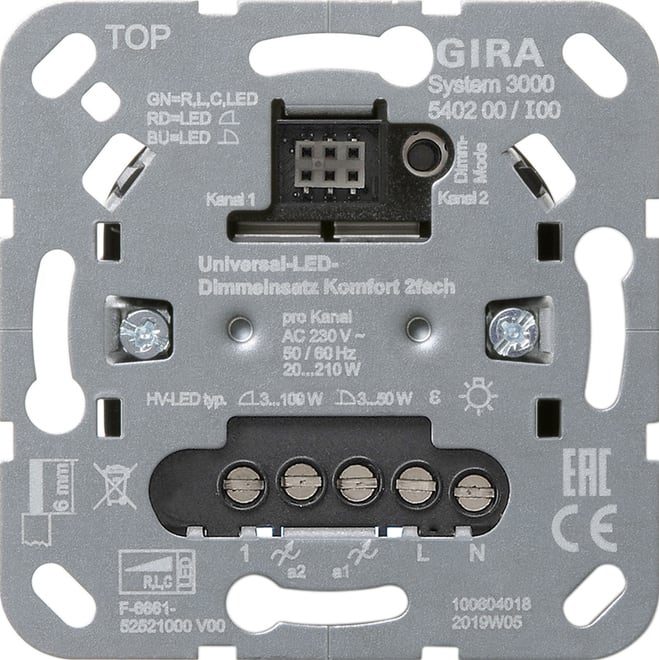 GIRA - GGI540200 S3000 Uni-LED-Dimmeins. Komfort 2f Einsa