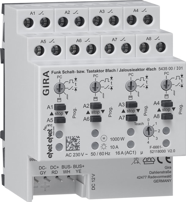 GIRA - GIR543500 Funk Schalt-/Tastakt. 8f/Jal.akt. 4f REG