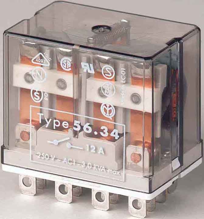 FINDER SPA - FIN563480480010 RELE DI POTENZA 4 CONTATTI 12A
