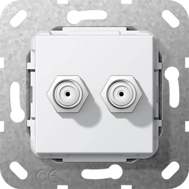 GIRA - GIR565103 SAT-F-Buchse 2f Kpl. Einsatz Reinweiss