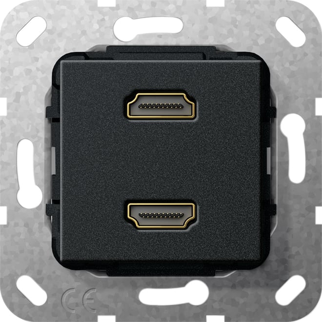 GIRA - GGI567210 HDMI 2f K-Peitsche Einsatz Schwarz m
