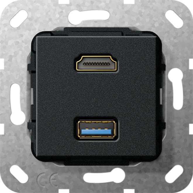 GIRA - GIR567910 HDMI USB 3.0 A CAVO BREAKOUT MODULO NERO