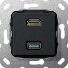 GIRA - GIR567910 HDMI USB 3.0 A CAVO BREAKOUT MODULO NERO