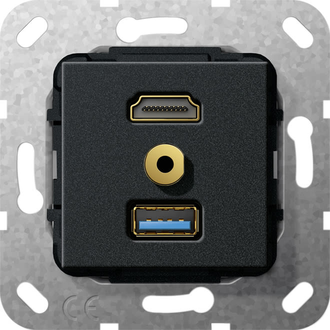 GIRA - GIR568110 HDMI USB 3.0 A M-Klinke K-Peitsche Einsa