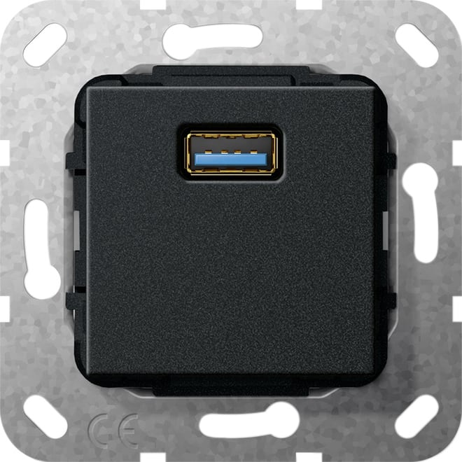 GIRA - GIR568310 USB 3.0 A K-Peitsche Einsatz Schwarz m