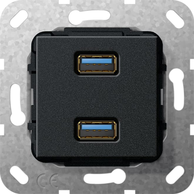GIRA - GGI568410 USB 3.0 A 2X GENDER CHANGER MODULO NERO